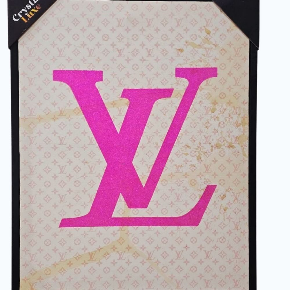 Crystal Luxe Louis Vuitton Monogram Background  Glitter LV Framed Wall Decor